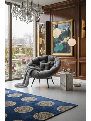 AVYNA Impern™ Premium Geniş Oturma Alanlı Berjer Tekli Koltuk | Dinlenme & Kitap Okuma Koltuğu | Füme