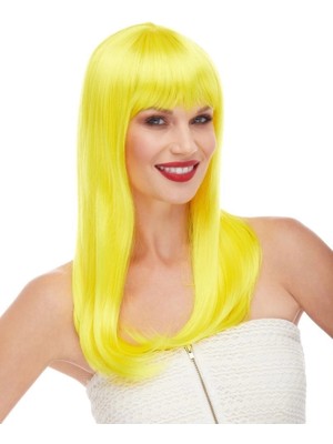 Erdo Ticaret Sarı Renk Uzun Düz Parti Peruğu