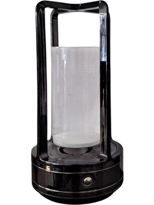 Helios HS8131 Visium 3 Renk Dokunmatik Şarjlı LED Masa Lambası - Akrilik Tasarım Siyah Kasa