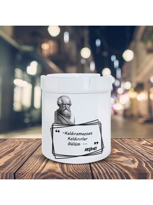 Asilmeydan Arşimet Yazı Espirili Baskılı Seramik Küllük Kül Tablası-201547