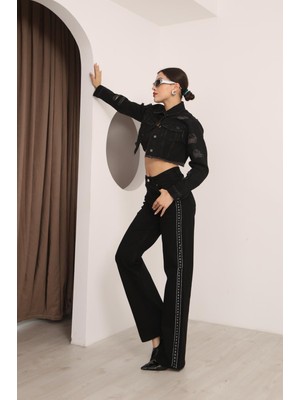 Aida Fashion Palazzo Jeans Taşlı