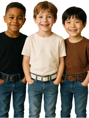 Çantachım Çocuk Kemer 3'lü Set Kot ve Kumaş Pantolon