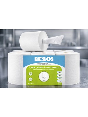 Esranın Dünyası Bezos Professional Içten Çekmeli Kağıt Havlu 6’lı Koli | Endüstriyel &amp; Yoğun Kullanım