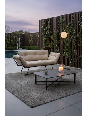 AVYNA Zenthora™ Katlanır Yataklı Kanepe – Iki Kişilik Çekyat Koltuk - Tay Tüyü - Krem - Premium Kumaş