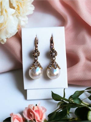 Fayra Accessories Zirkon Taşlı Mayorka Inci Küpe