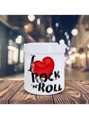 Asilmeydan Kalpli I Rock'n Roll Yazı Baskılı Küllük Kül Tablası-80146