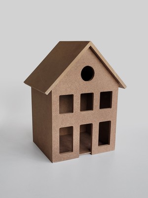 Yegane Concept Ahşap, Ham Mdf, Boyanabilir 2 Katlı Dekoratif Ev Fener, Mumluk, Gece Lambası