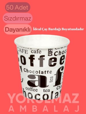 Yorulmaz Ambalaj ☕✅ 6,5 Oz Karton Bardak – Sıcak & Soğuk Içecekler Için Kullan At Bardak 50 Adet