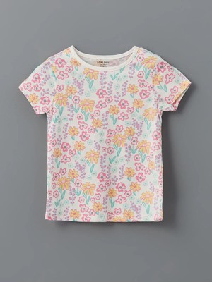 Lc Waikiki Yeni Sezon Bisiklet Yaka Çiçekli Kız Bebek Pijama Üst