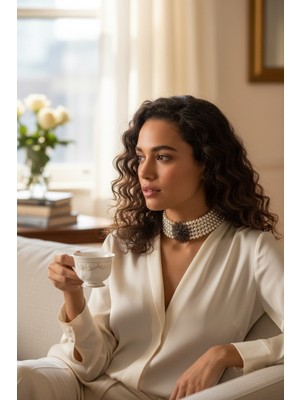 Fayra Accessories Deniz Kestanesi Figür Inci Tasma Kolye