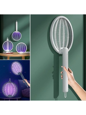 Aesco Asılabilen ve Masaüstü Olabilen 2W Sinek Öldürücü Mor Işıklı Raket