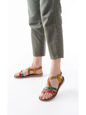 205-05 Multi Ortopedik Hakiki Deri Kadın Sandalet