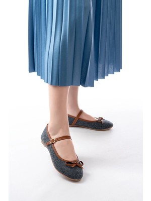 6321 Laci Keten Günlük Baret Tokalı Bayan Babet