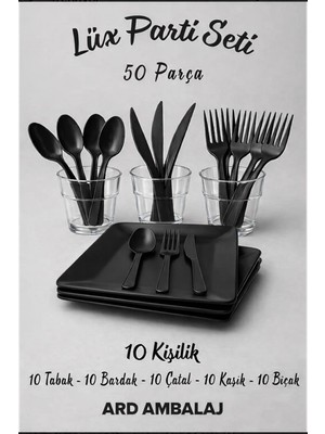 Rubikap 🎉 Lüks Parti Seti 50 Parça – 10 Kişilik