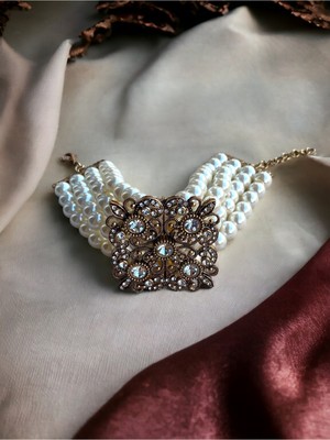 Fayra Accessories Kristal Taşlı Inci Bileklik