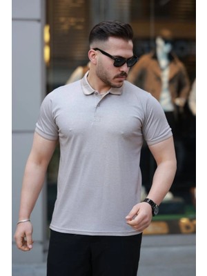 Erkek Yakalı Kagi Kumaş Kısa Kollu T-Shirt