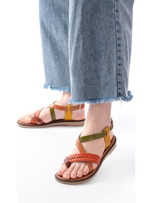 205-09 Multi Ortopedik Hakiki Deri Kadın Sandalet