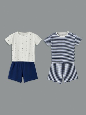 Lc Waikiki Yeni Sezon Pamuklu Erkek Bebek Şortlu Pijama Takım 2'li