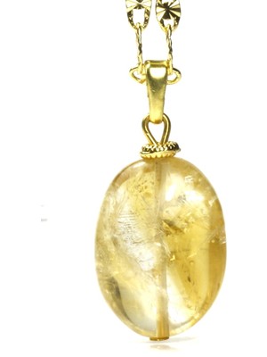 Ilgın Doğal Taş Takı Yüksek Kalite Orijinal Sitrin Taşı Kolye Ucu | Gerçek Altın Kaplama Alerji Yapmayan Doğal Taş