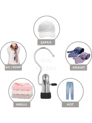 808 Studio 6 Adet Şal Askısı Şapka Askısı Kot Askısı Havlu Askısı Organizer