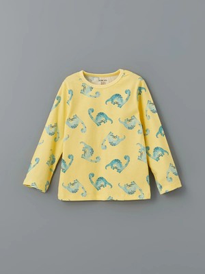 Lc Waikiki Yeni Sezon Bisiklet Yaka Baskılı Erkek Bebek Pijama Üst