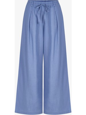 Penti Mavi Keten Yüksek Bel Pantolon