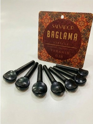 Yanıklar Müzik Nokta Sedefli Abanoz Bağlama Saz Burgu Takımı (7 Adet) 0.18 Bağlama Teli