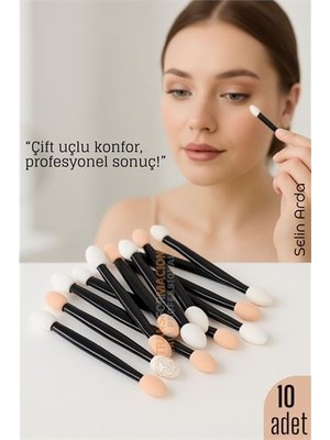 Epilons 10’lu Göz Makyaj Aplikatörü Seti – Çift Uçlu Sünger Başlıklı Far Uygulama Için Ideal