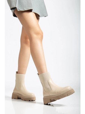 K-815 Bej Lastikli Yüksek Tabanlı Günlük Kadın Bot