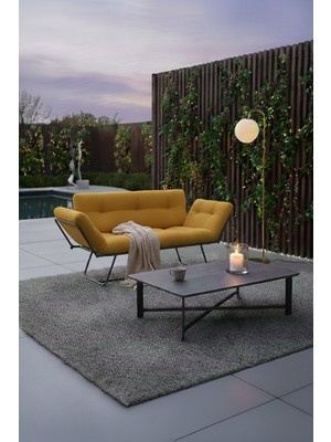 AVYNA Zenthora™ Katlanır Yataklı Kanepe – Iki Kişilik Çekyat Koltuk - Tay Tüyü - Sarı - Premium Kumaş