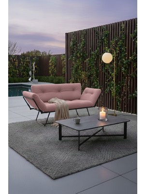 AVYNA Zenthora™ Katlanır Yataklı Kanepe – Iki Kişilik Çekyat Koltuk - Tay Tüyü - Pembe - Premium Kumaş