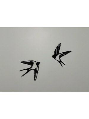 Portal 3d Duvar Dekoru Kırlangıç Seti - 2 Adet 3D Baskı Duvar Biblosu - Estetik Salon Aksesuarı