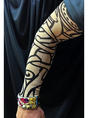 K-Yonlineticaret Giyilebilir Kol Dövmesi Çorap Dövme 3D Baskılı Kol Bacak Dövme 2 Adet Model 12