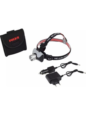 K-Yonlineticaret Police PS-1813 Cree Q5 LED LED Zoomlu Şarjlı Kafa Feneri