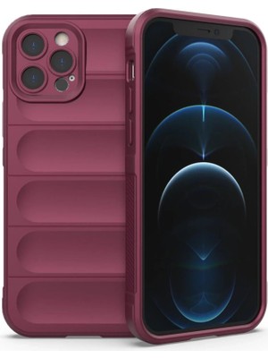 K-Yonlineticaret Iphone 12 Pro Kılıf Optimum Silikon - Bordo