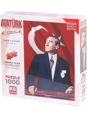 Mey İthalat Mey Ithalat®  20728 Atatürk ve Türk Bayrağı 1000 Parça Puzzle -Ks Puzzle