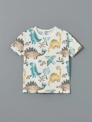 Lc Waikiki Yeni Sezon Dinazor Baskılı Erkek Bebek Pijama Üst