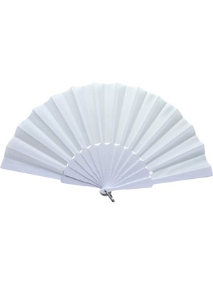 Magicool Plastik Düz Kumaş Yelpaze 12'li Beyaz