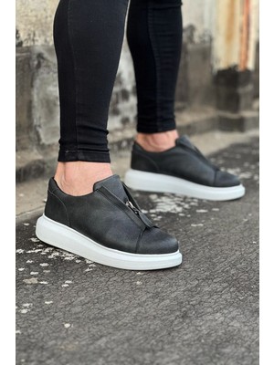 Aesco Gri Cilt Erkek Casual Ayakkabı