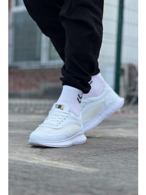 Aesco Beyaz Triko Erkek Spor Ayakkabı