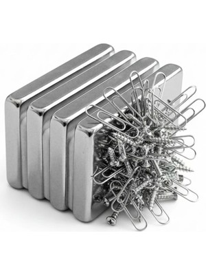 Aesco 1 Adet 40X20X5MM Neodyum Magnet Güçlü N35 Mıknatıs Köşeli Nikel Kaplama ( Lisinya )