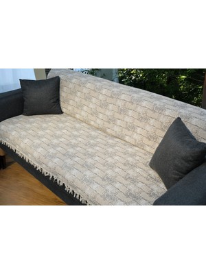 Kiremit Desen Bej Koltuk Örtüsü