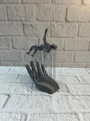 Aesco 3D El Insan Figürü Gri Soyut Modern Dekoratif Biblo - Lisinya