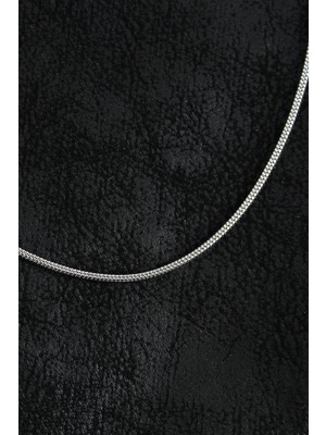 Aesco 316L Çelik Örme Zincir Model Gümüş Renk Erkek Kolye - Lisinya