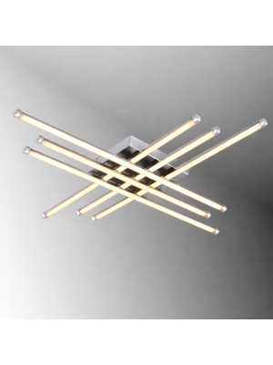 TT070-KR Tt Aydınlatma 6 Lı Çubuk Model Krom Kaplama LED Avize