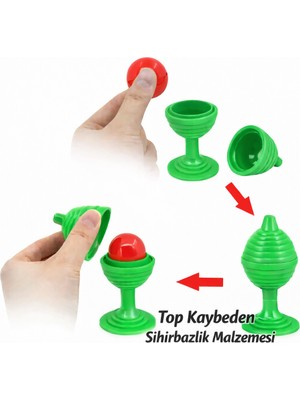 Aesco Yeşil Renk Sihirli Kupa Top Kaybetme Oyunu 7 cm