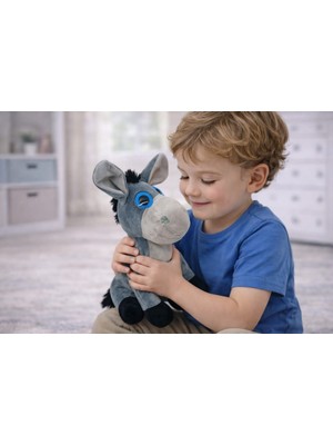 Aesco Peluş Cam Gözlü Hayvanlar 25 cm - Eşek (Lisinya)