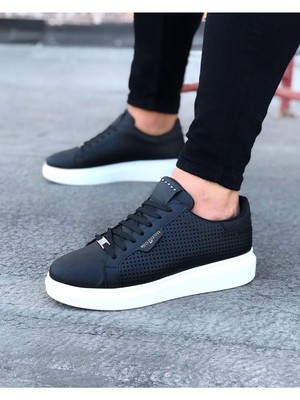 Aesco Siyah Delikli Erkek Yüksek Taban Ayakkabı