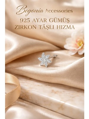 Begonia Accessories 925 Ayar Gümüş Minimal Zirkon Taşlı 1 Adet Hızma – Tragus Küpe, Unisex Takı, Zarif & Şık Tasarım, Günlük ve Özel Gün Kullanımı