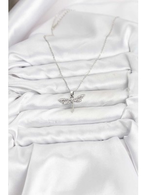 Aesco 316L Çelik Zincir Gümüş Renk Yusufçuk Model Kadın Kolye - Lisinya